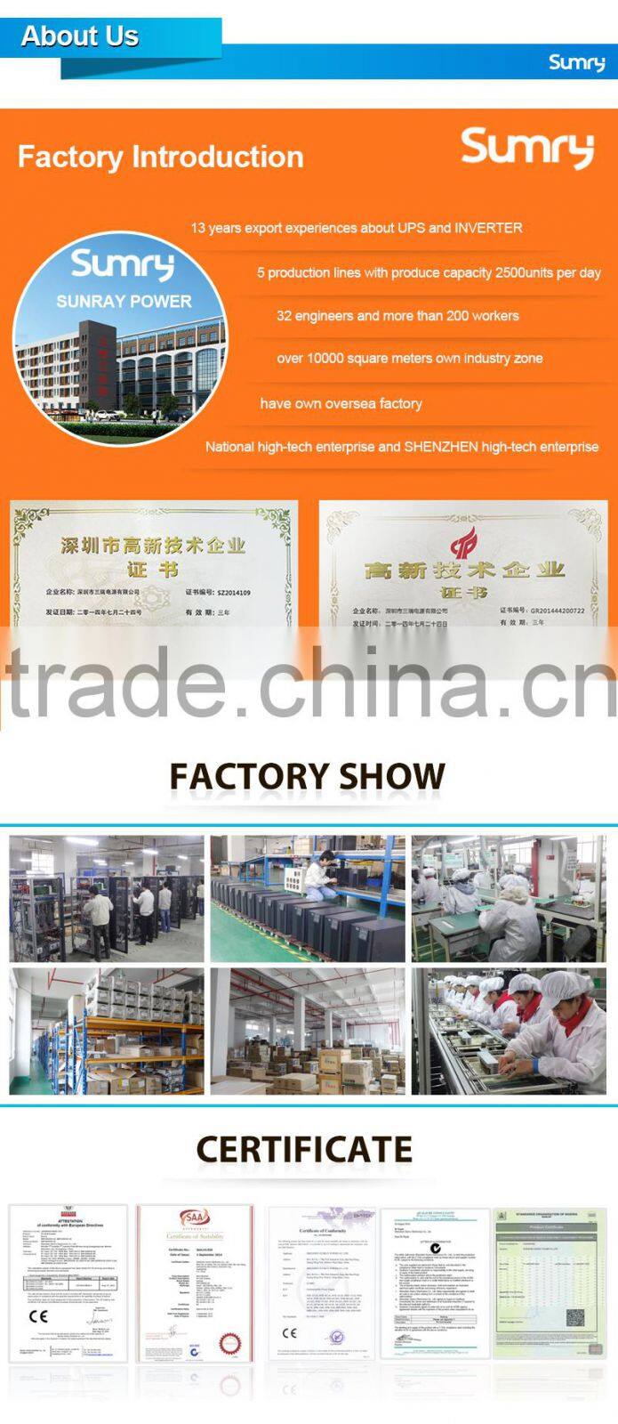 Two times surging power Pure sine wave 48V inverter 5K