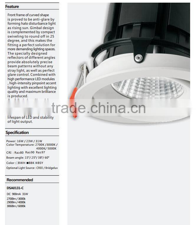 Fashion Mordern adjustable led rotating spotlight