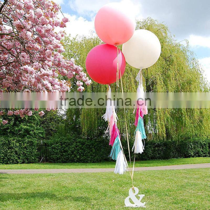 2016 Hot Sale 12-36inch Round Latex Transparent Balloons For Wedding Decoration Party Decoration with Tassels