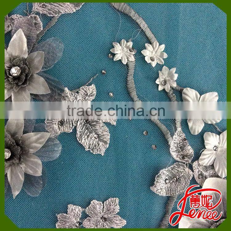 NEW ARRIVAL APPLIQUE EMBROIDERY FABRIC FOR PARTY DRESS