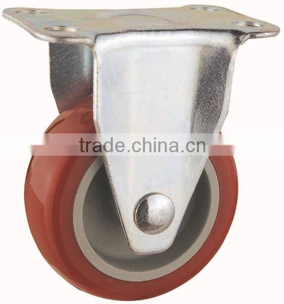 14 Double Ball Raceway Structure Top Plate Rigid Red PU Caster