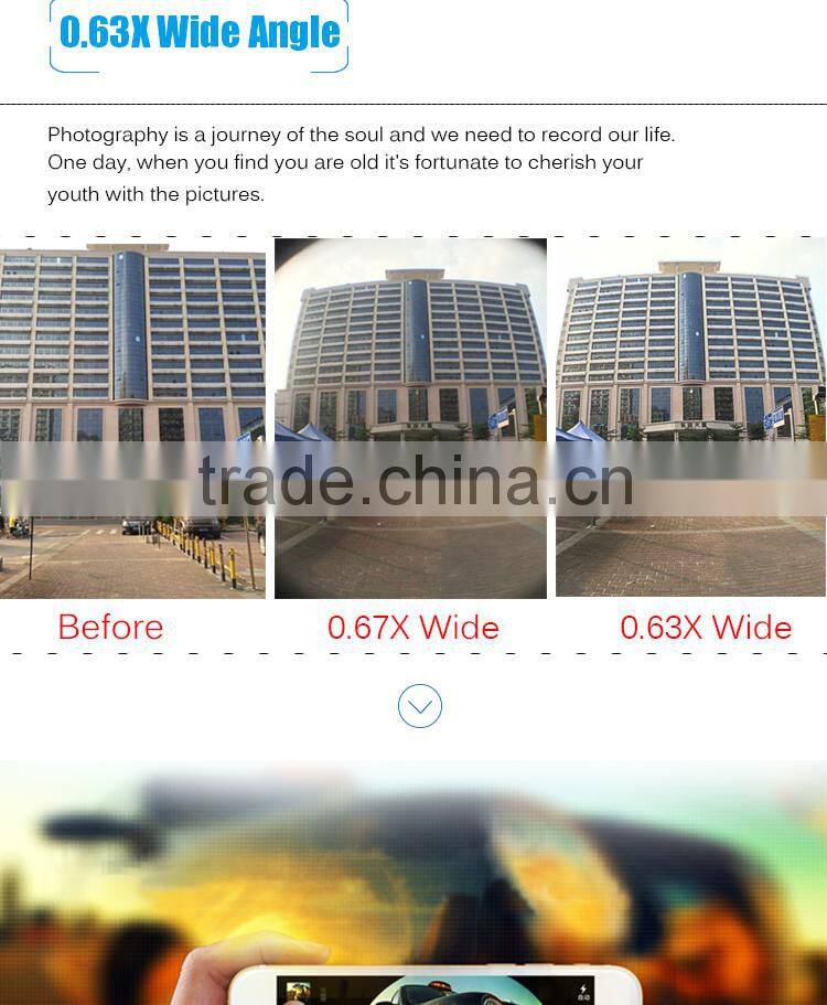 Christimas Gift 3 in1 Lens 198 Fisheye Lens Universal 0.63 Wide Angle 15 Micro Lens For iphone 5S 6S plus