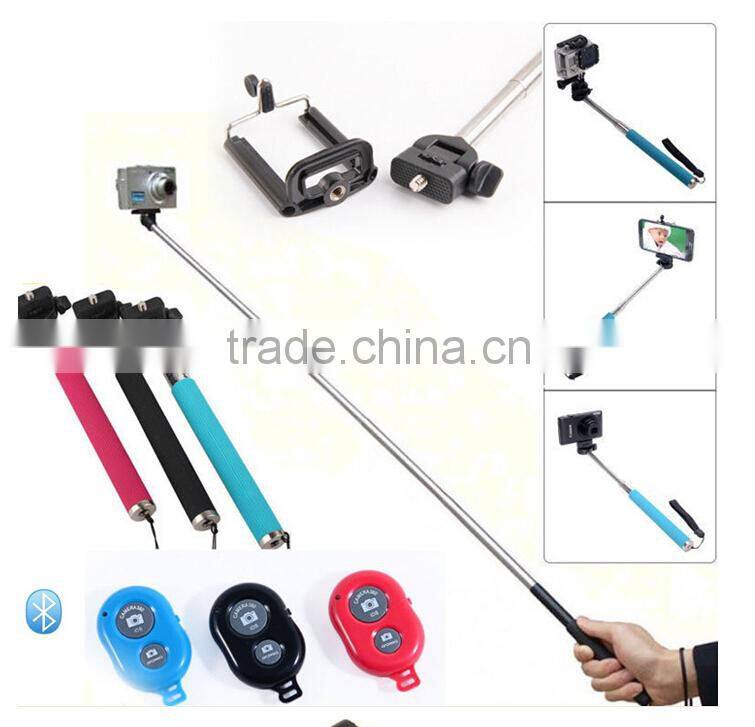 Luxury Wireless monopod Selfie Stick, With bluetooth remote shutter for iphone 6 & 6 plus