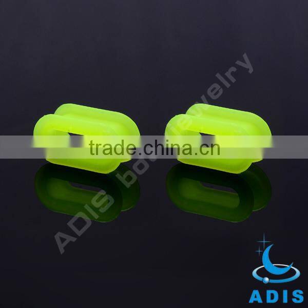 Colorful rectangle shape ear tunnel plugs piercings square silicone flesh tunnel