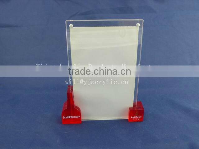 acrylic tabletop menu display stand