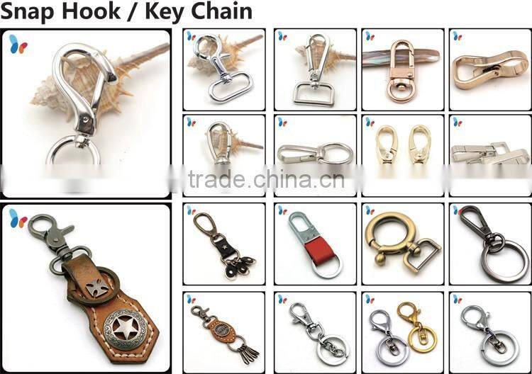 Leather key chain with metal D ring