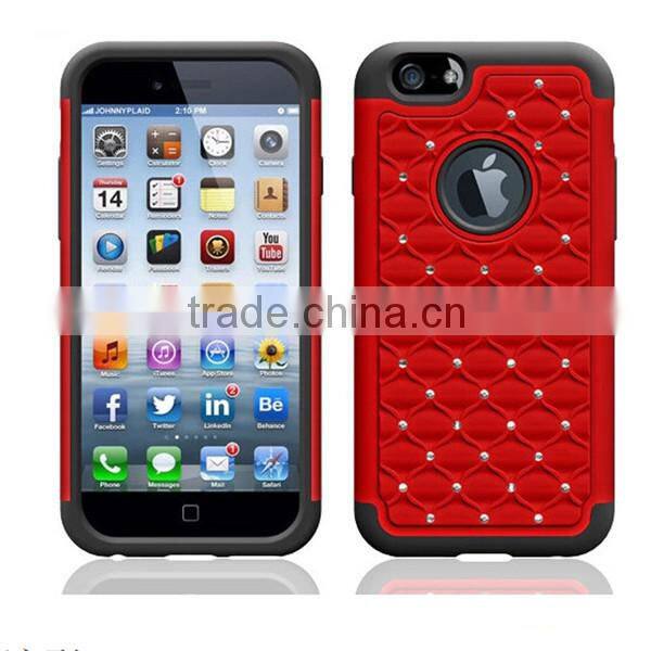 China Full Star Bling Diamond Hybrid Defender case for iPhone 6 plus