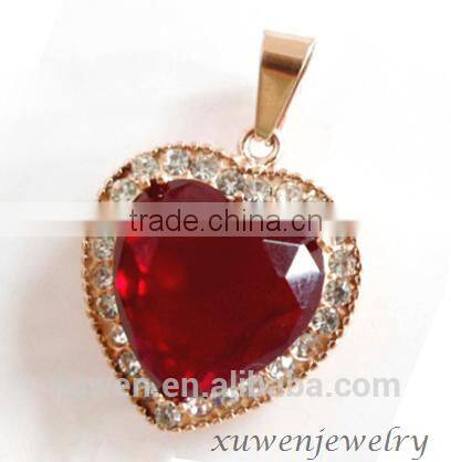 gold plated color big CZ stainless steel half big stone jewelry