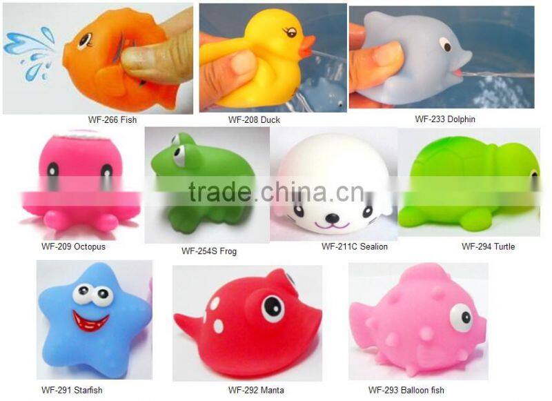 Baby bath toy organizer rubber elephant squirt vinyl figure toy