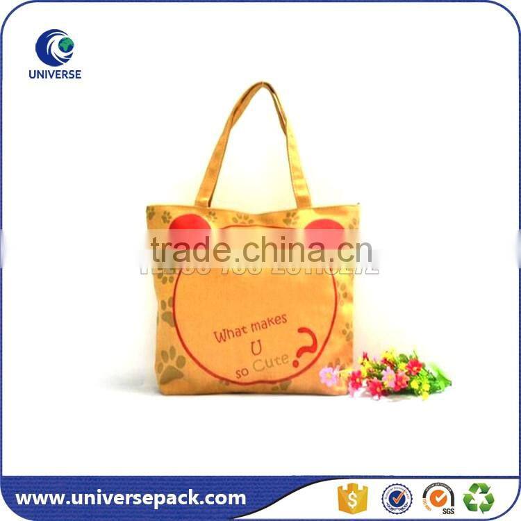 Custom printed fashion cotton canvas shopping bag