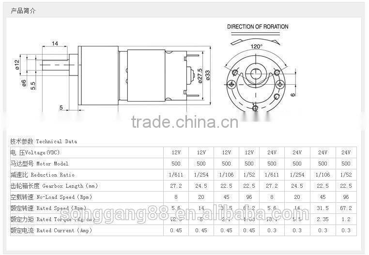 DC Brushless Motor DC Gear Motor DC Planerary Gear Motor SGB-33RO124 For Winding Machine Massage Chair Air-conditioner