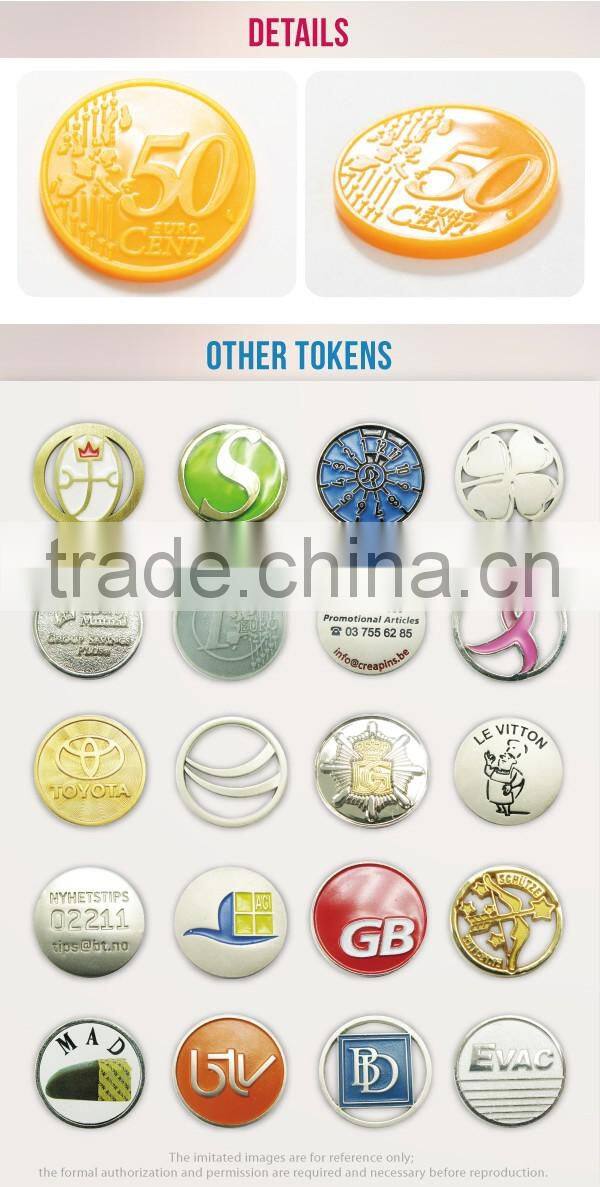 Wholesale bulk cheap custom supertmarket trolley plastic token