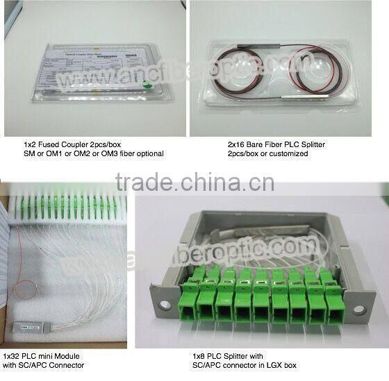GPON EPON PON System 1x8 LGX PLC Splitter Box with SC/APC Connector