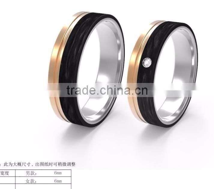 CMSSR - 2016 - 105L - 2 Men's 925 silver Thick Carbon Fiber Inlay Ring