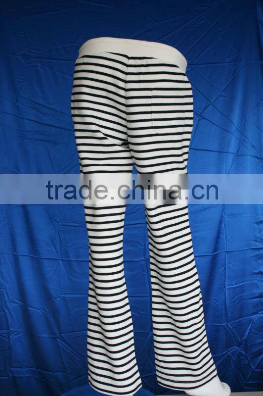 Yarn dyed stripes palazzo chino pants