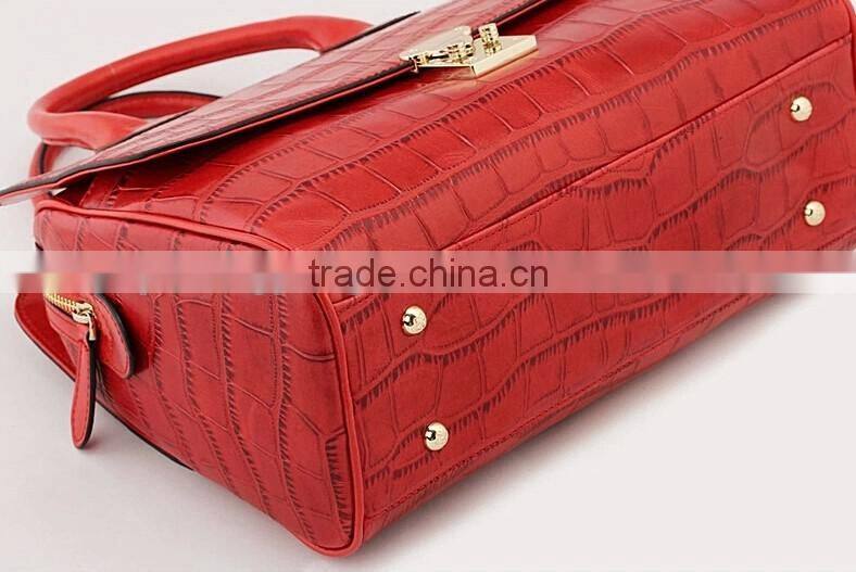 2016 Newest red ladys pu bag women handbag in china
