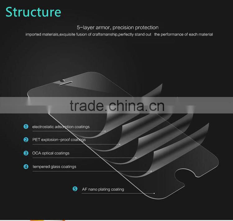 2016 top quality 0.26 mm 9H 2.5D Tempered Glass Screen Protector for iPhone 6