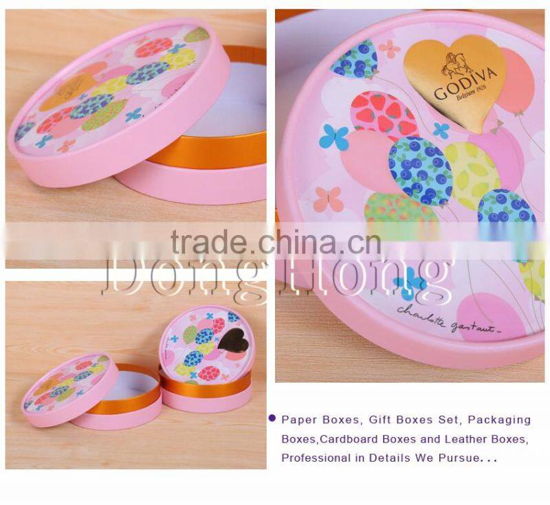 New design Window chocolate box,chocolate round box packaging
