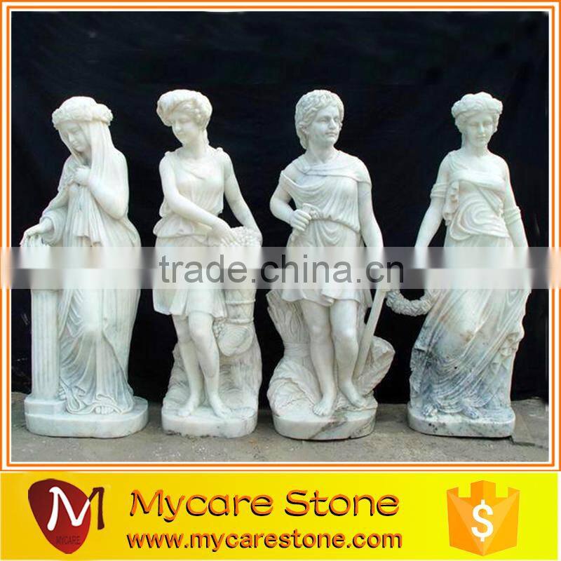 Hunan White Marble Four Season lady sculpture for Garden decoration
