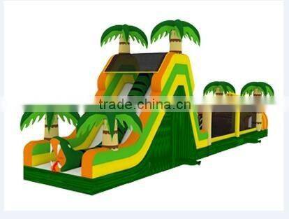 3.3mWx20mLx6mH tropical theme giant adult Inflatable obstacle course for sale large inflatable games