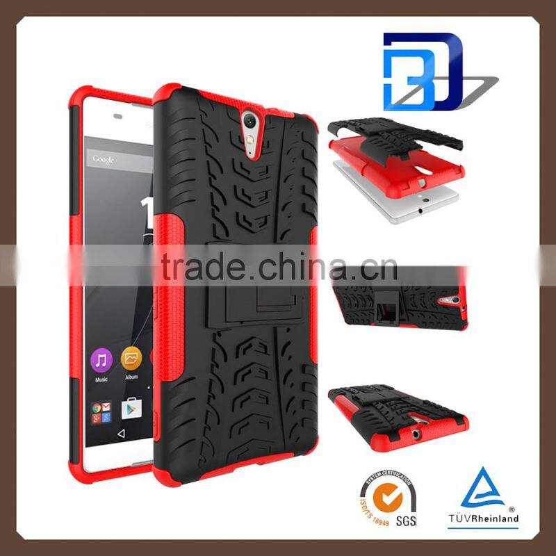 For Sony C5 Ultra Armor Slim case armor rugged kickstand heavy duty TPU+PC 2 in 1 case For Sony C5 Ultra shockproof case