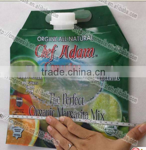 refillable plastic water bag with spouted drink water bag