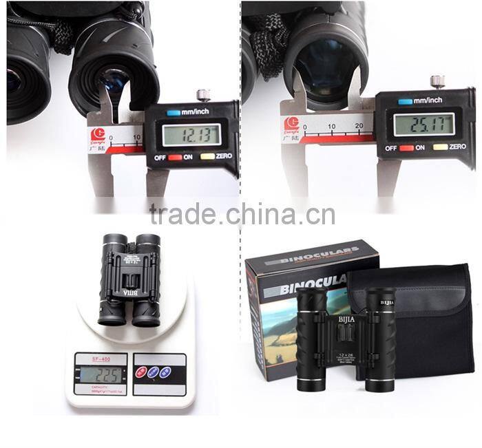 BJ700102 12X26 Compact Binocular with Neck Strap and Carrying Case Bird watching waterproof porro binoculars