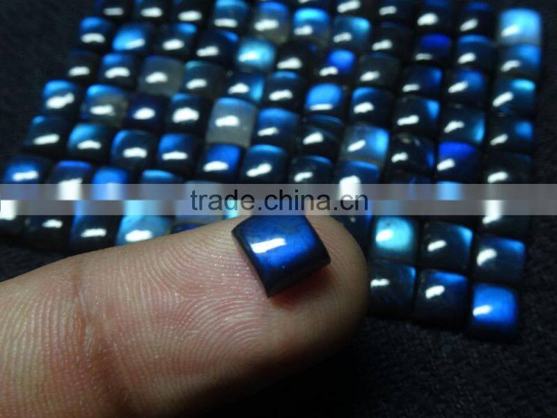 Labradorite Gemstone faceted Cushion cut with nice blue flahsy color and best polish and making