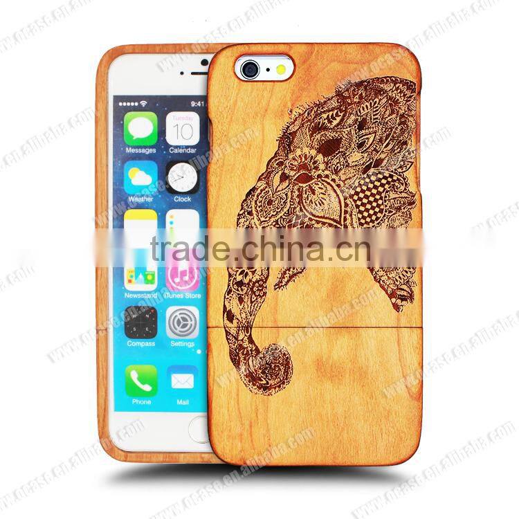 Universal Charming Engraving Durable wood phone case for Iphone 6 in two parts