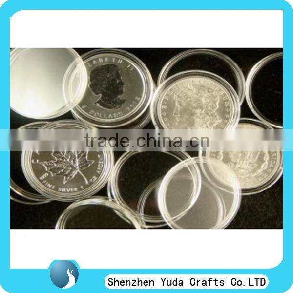 Factory direct gold coin holder custom clear coin capsule