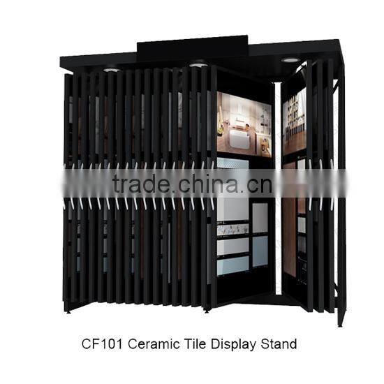 CF101 marble granite tile showroom design / Page turning type rack
