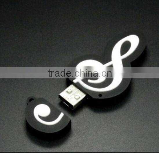 Pvc music sign cheap 2.0 port 4 gb usb flash drive