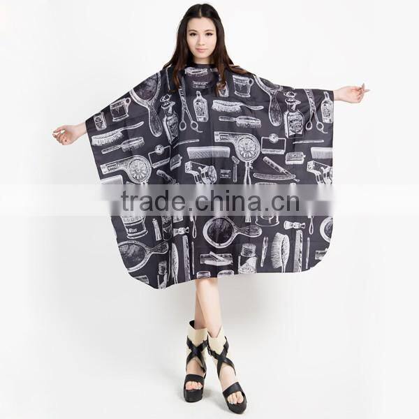 black waterproof barber cape/hairdresser cape