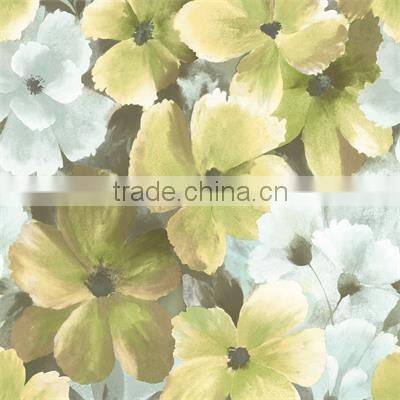 High quality beautiful flower thick vinyl wallpaper for sale