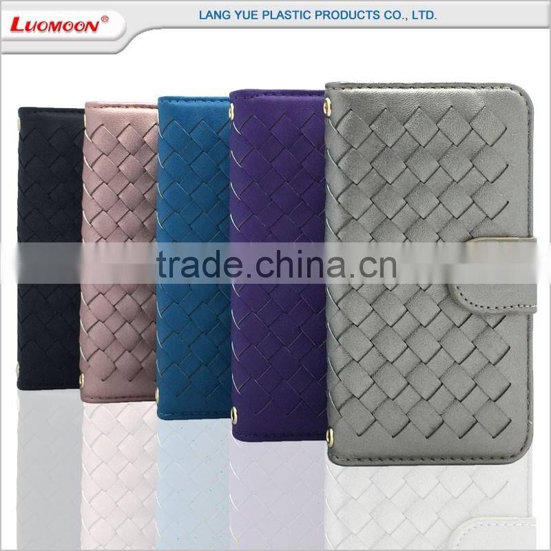 card holder woven patttern leather flip case for huawei ascend g700 g7 G620/C8817L G6/P6 MINI