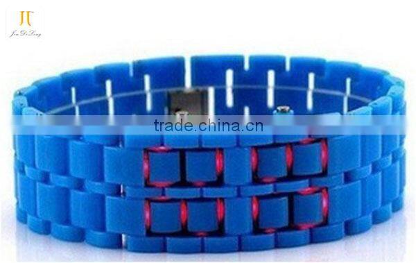 Latest fashion color soft lava LED his and hers watch gift set