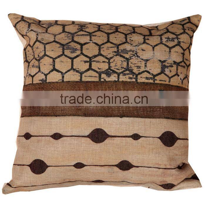 new arrival linen cotton natural material cushion cover custom printing with dragonfly