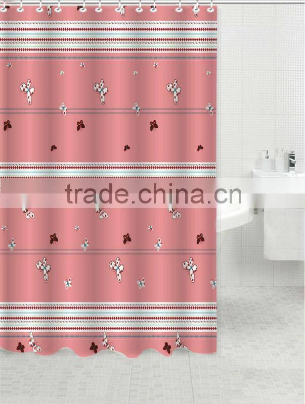 2013 hot sale mould proof polyester printed cartoon printed shower curtain