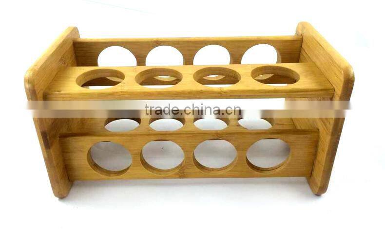 BH010/ 2016 Rolling Up Revolving Organic Bamboo Spice Jar Rack