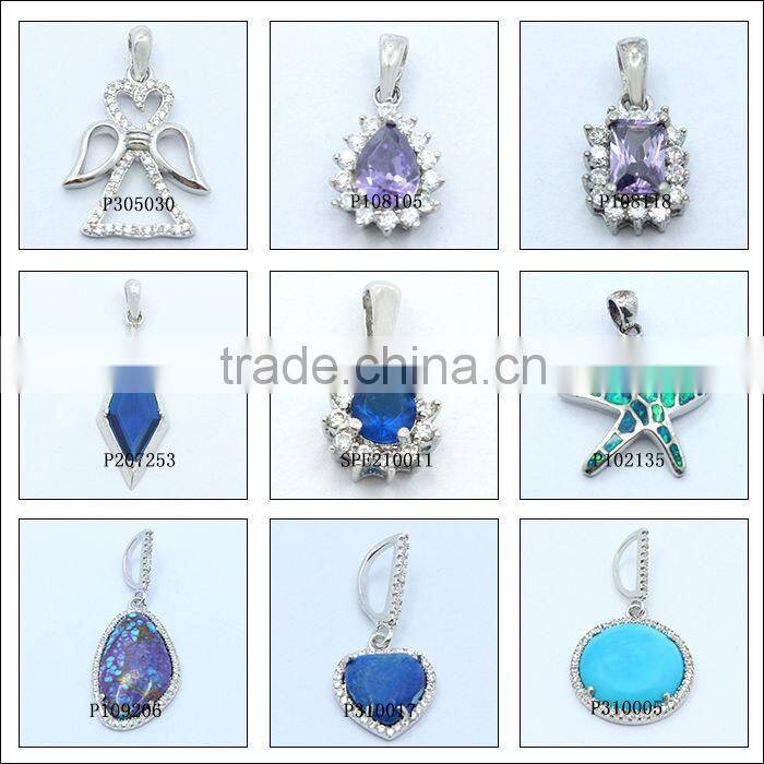 Prong Setting Sterling Silver Jewellery Pendant Single Stone Pendant