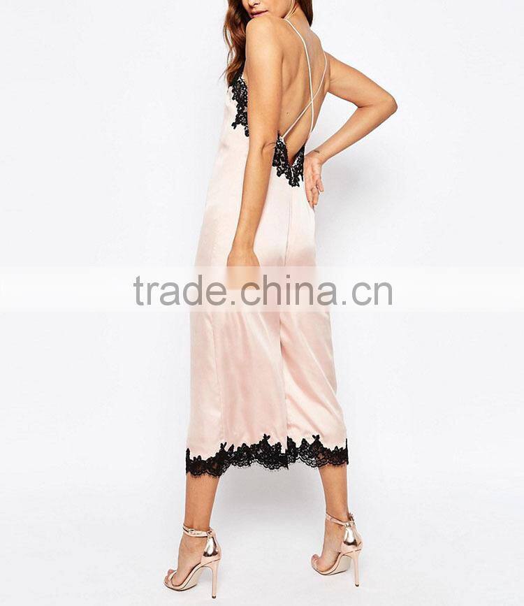 China supplier fashion stylish backless elegant evening formal wear wide leg jumpsuits for ladies