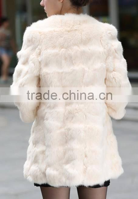 Fancy Graceful Women Fur Winter Coat Knitted Sheep Coat