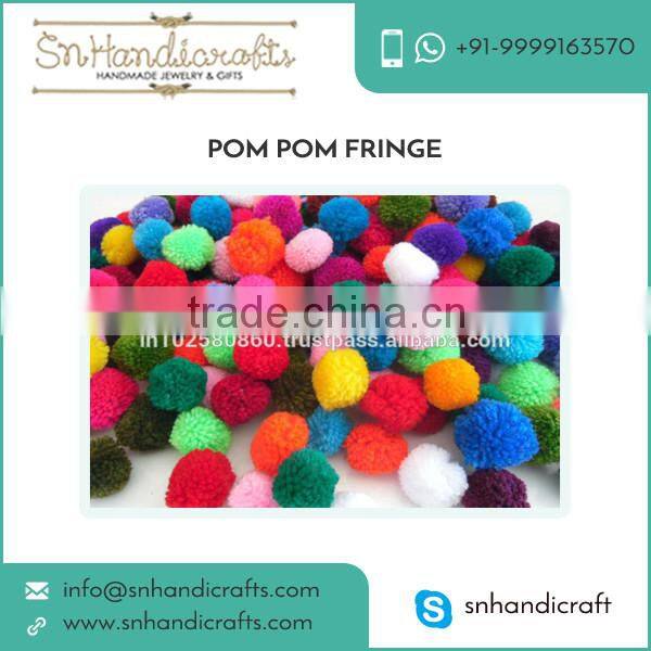 Multi Colour Fashionable and Delicate Pom Pom Fringe available at Cheap Price