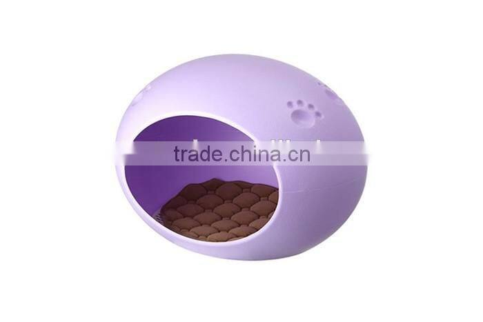 New Style Top Quality Egg-shaped Durable Eco-friendly Plastic Pet Dog Bed / Pet House with Cushion inside