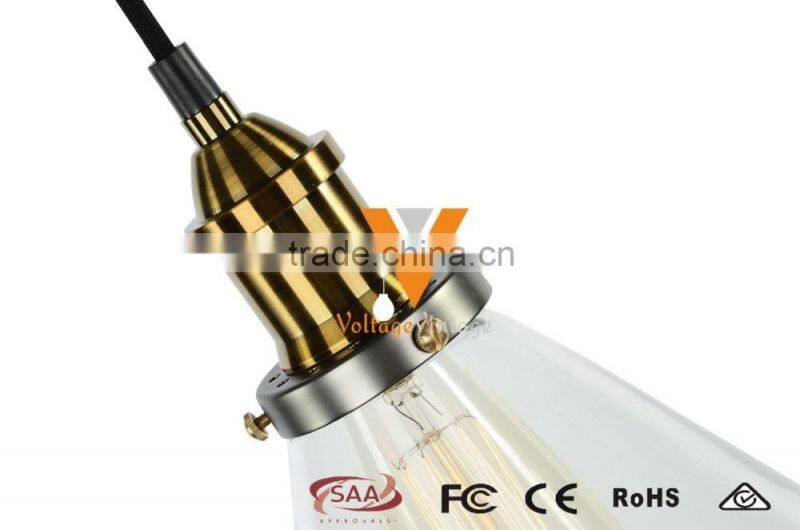 China Supplier Vintage Pendant Lamp Modern Glass Funnel Track Light Industrial Hanging Lamp