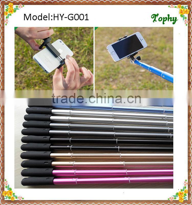 2015 New High-quality Aluminium Alloy Extendable hand held Monopod Bluetooth Selfie Stick Monopo With Shutter For Smartphone