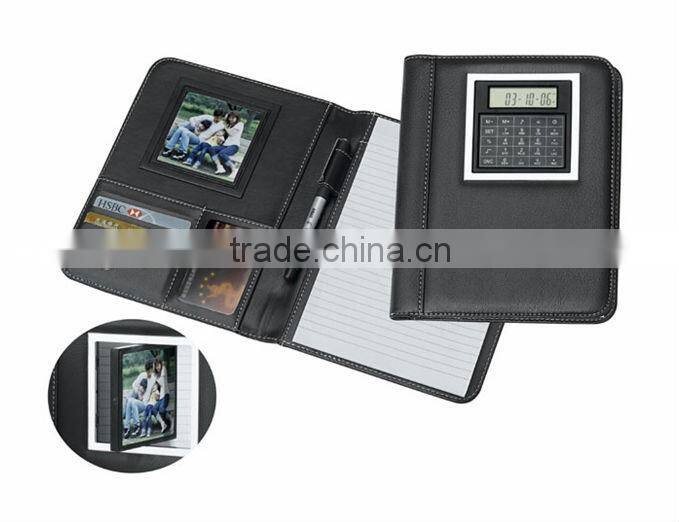 6 ring photoframe advantage organizer with 8 digits calculator