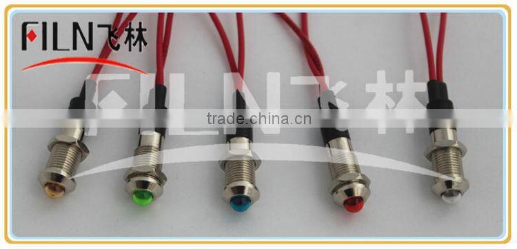 Red 8mm Metal led pilot lamp 220V panel light raised rgb led indicator light led flat panel lighting