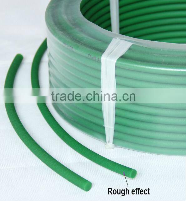 professional manufacturer for green round rough top conveyor belt polyurethane at factory price