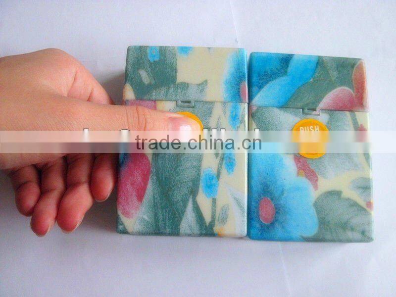 2012 Hot selling. Automatic open plastic cigarette case. Water transfer painted plastic cigarette box.